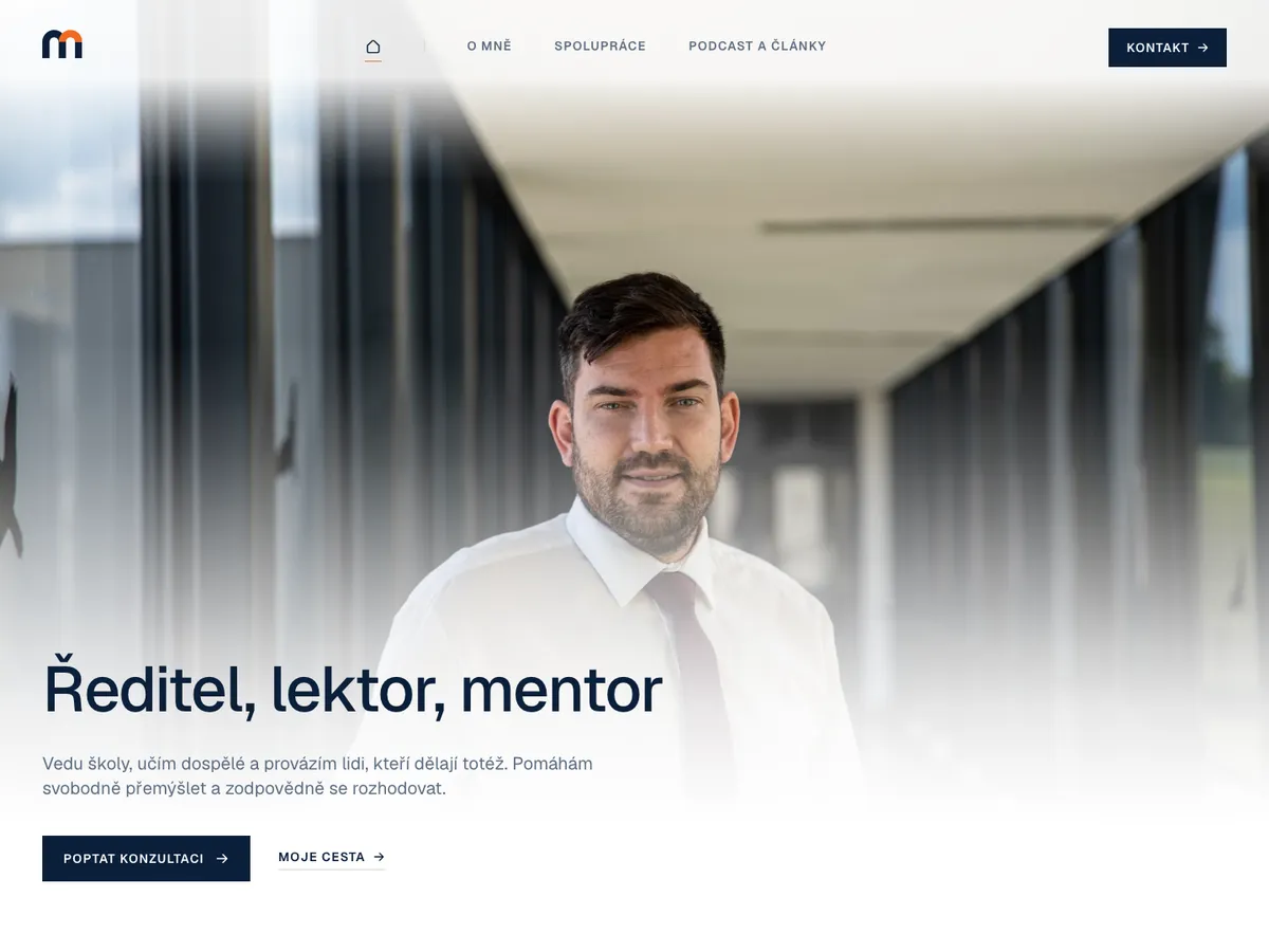 Úvodní stránka osobního webu Marka Adlera